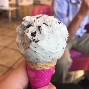 a man eating an ice cream cone