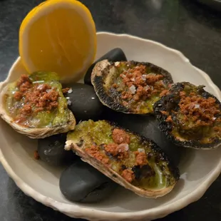 Grilled oysters