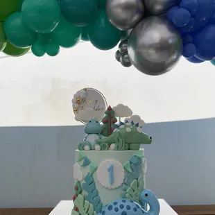 Custom dinosaur birthday cake