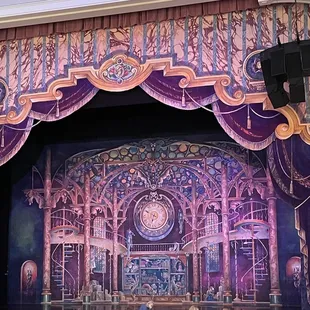 stage with stage curtains and stage lights