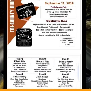 a flyer for the tri - county toy run