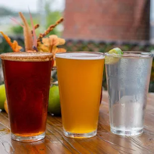 three different types of beers