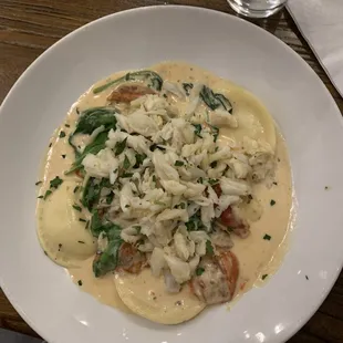 Cheese Ravioli with Crab Meat