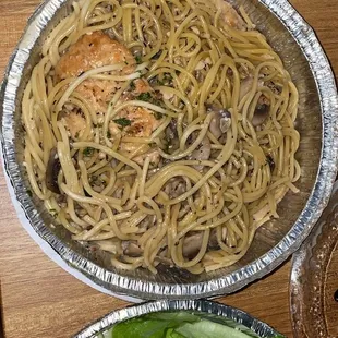 Chicken Marsala and Cesar Salad