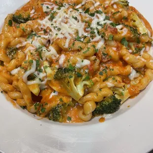 Handmade fusilli with chicken ziti (pink sauce)