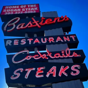 a neon sign for a restaurant