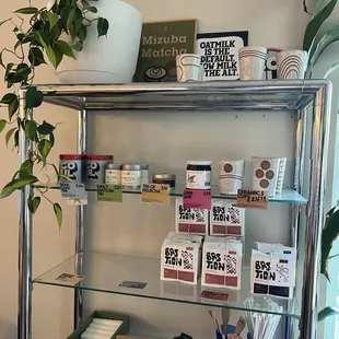 Shot of their drink options for sale