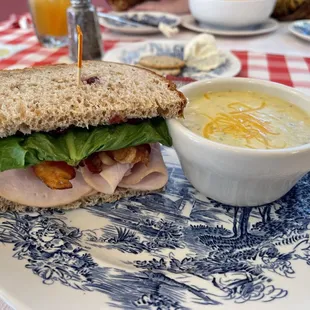 Soup (broccoli cheddar) &amp; sandwich (Batar club)