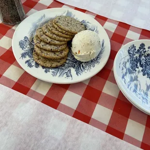 Batar cream cheese spread with whole grain crackers