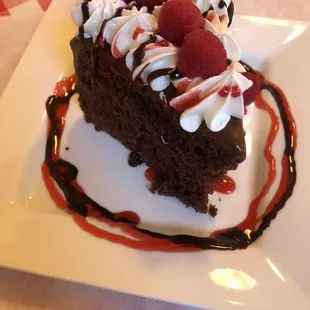 I got this raspberry chocolate cake. It's so delicious.It melts in your mouth.It's definitely perfectly chocolaty and raspberry!!