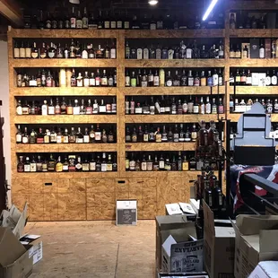 shelves of wine in a wine shop