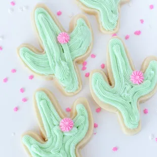 Cacti Cookies with Buttercream Frosting