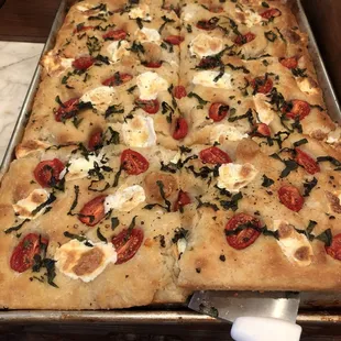 Garlic mozzarella focaccia bread