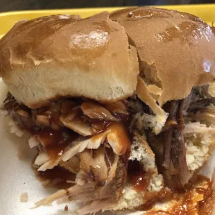 Pulled Pork and Turkey Combo Sandwich