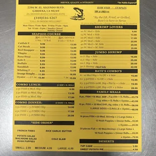 This is the new menu  There will be no cat steak  Or buffalo