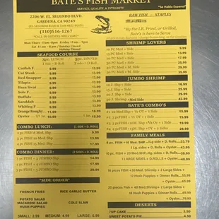 menu