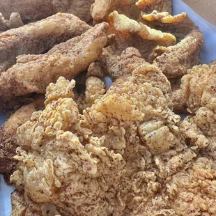 Prawn, catfish, and red snapper