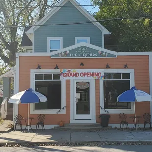 the front of the building