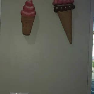 Display of ice cream cones