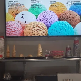 Ice cream menu