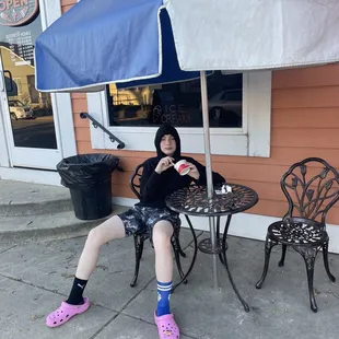 Silly boy, he can't get enough of this place. Loves moose tracks