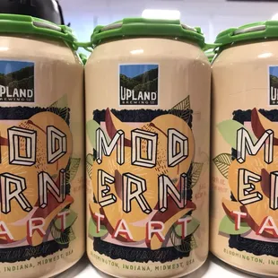 three cans of upland's modern ern tart