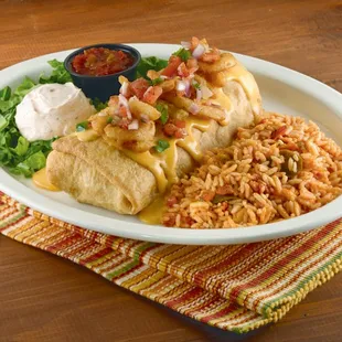 a plate of mexican food
