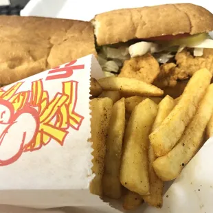 a sandwich and french fries