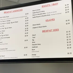 the menu