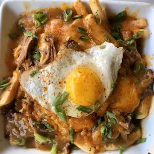 Brunch Poutine served with either Cider Roasted Pulled Pork or Coffee Braised Beef Brisket!!