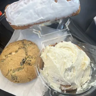 Oreo cookie, long John, famous cinnamon roll!