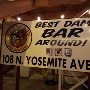 a sign for best day bar around