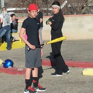 Marcus &amp; Aubrie gettin ready to work out baseball &amp; softball......AWSOME!!!!!