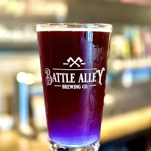 Poppin Tropic Session IPA: yes, that is the true color made that way by purple pea flower and a touch of blackberry purée.