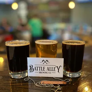 three glasses of beer