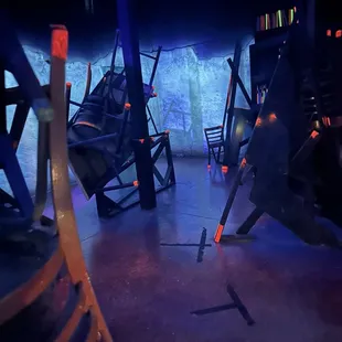 Inside the laser tag room