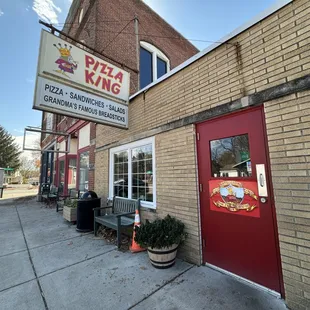 the front of the building