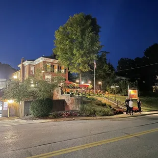 From across the street.