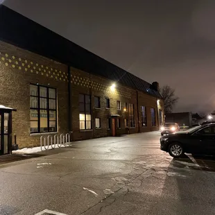 a parking lot at night