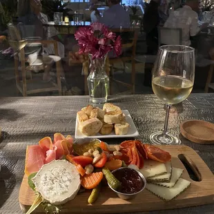 Cheeseboard and wine