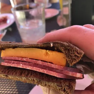 Cheddar and Hard Salami Sandwich