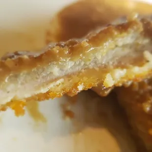 Inside the pork schnitzel