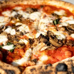 a closeup of the pizza