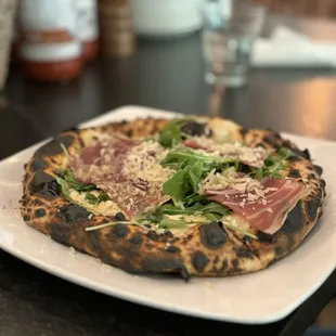 a closeup of the pizza