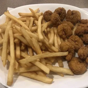 Cajun shrimp with fries