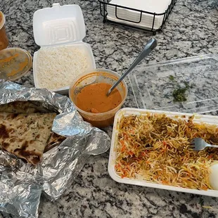 a variety of food items