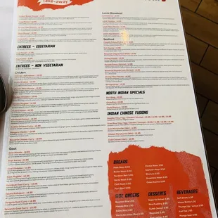 menu