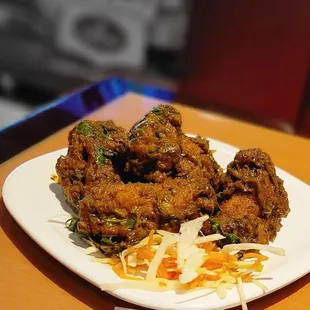 a plate of fried food