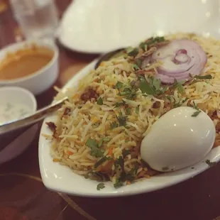 Boneless chicken biryani.