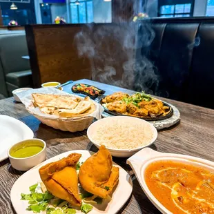 a variety of indian food